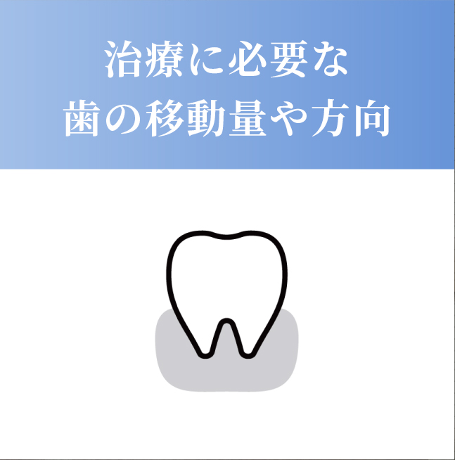 治療に必要な歯の移動量や方向